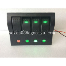 4 Gang LED Light 12V / 24V Waterproof LED Marine Rocker Switches Panel